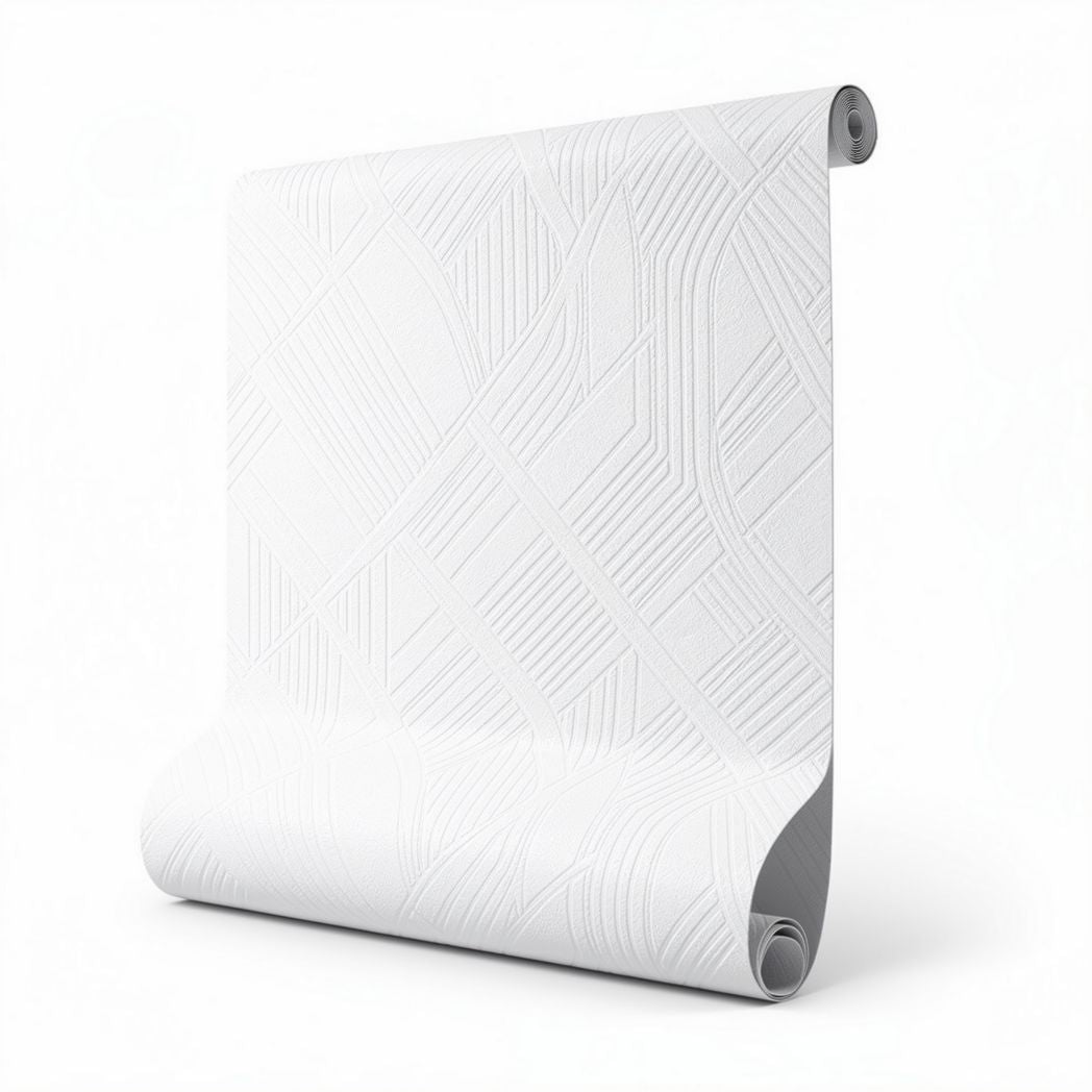 Papier peint texturé blanc 20 x 5 x 100 cm pour décoration intérieure