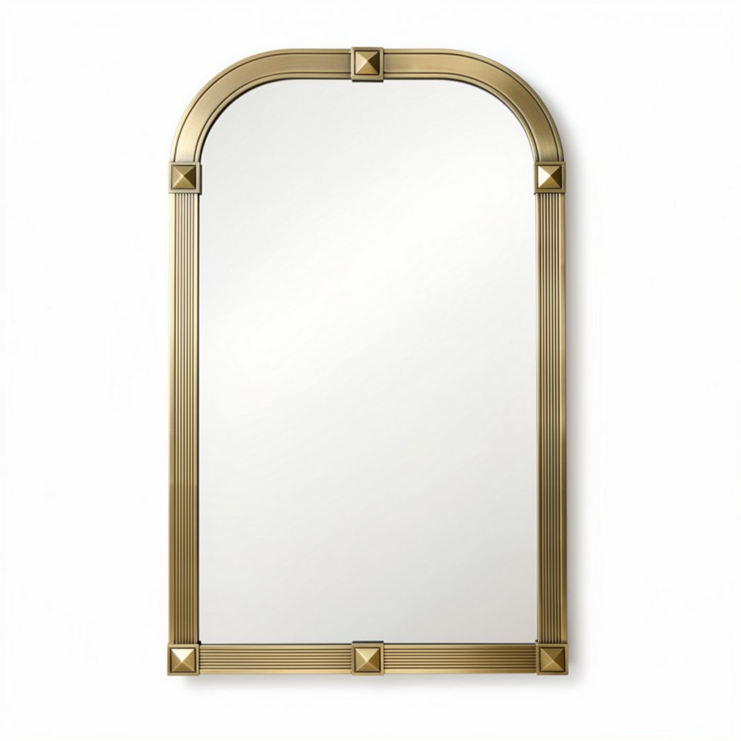 Miroir en métal doré avec arêtes arrondies dimensions 70 x 40 x 2cm