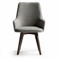 Chaise en tissu gris avec pieds en bois dimensions 48 x 60 x 86cm