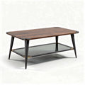 Table basse en bois avec plateau en verre 120 x 60 x 45cm design moderne