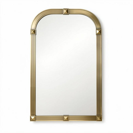 Miroir en métal doré avec arêtes arrondies dimensions 70 x 40 x 2cm