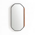Miroir octogonal en verre avec cadre en bois de 60 x 30 x 2cm