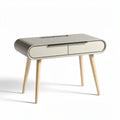 Table de bureau en bois et métal 80 x 40 x 75cm couleur beige avec tiroirs