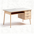 Bureau en bois avec tiroirs de rangement blanc 120 x 60 x 75cm