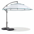 Parasol déporté en aluminium blanc avec base de soutien 200 x 200 x 250cm